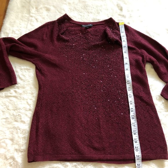 Eileen fisher merino wool gem embellished sweater size petite small - Picture 7 of 9